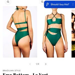 JANTHEE Berlin Ema High Waist Green Bikini Bottom